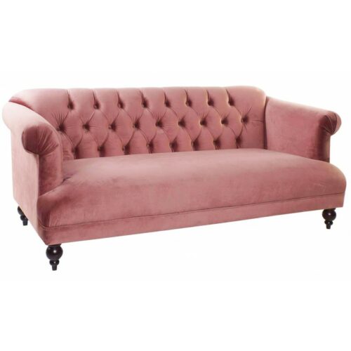 Alquiler de sofa Olivia chester terciopelo rosa